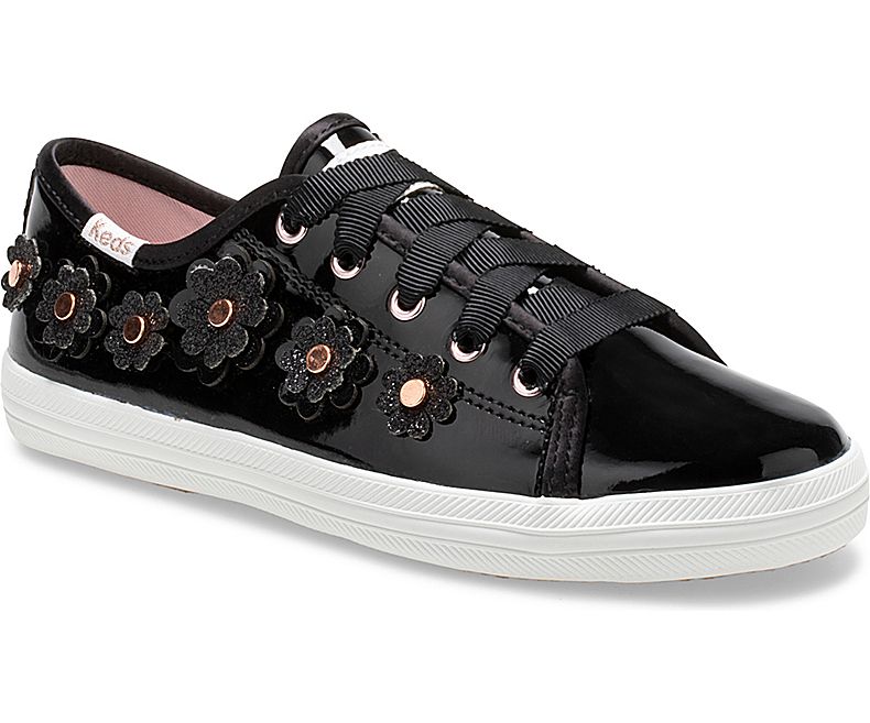 Keds Kid's X Kate Spade New York Kickstart Patent Leather Black Casuals Shoes - IS8167302